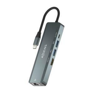 AISENS ASUC-5P011-GR replicatore di porte e docking station per laptop Cablato USB 3.2 Gen 1 (3.1 Gen 1) Type-C Grigio