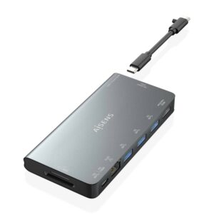 AISENS ASUC-8P015-GR replicatore di porte e docking station per laptop Cablato USB 3.2 Gen 1 (3.1 Gen 1) Type-C Grigio