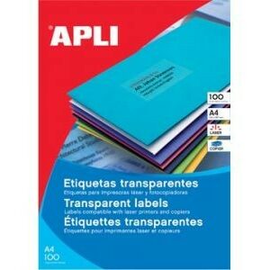 APLI SP-581225 Trasparente Etichetta per stampante autoadesiva