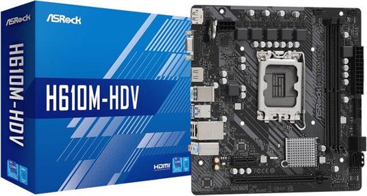 ASROCK SCHEDA MADRE H610M-HDV 2X DDR4 DVI-D/HDMI/DISPLAY-PORT SOCKET 1700