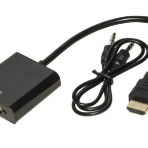 Adattatore Hdmi Tipo A Maschio A Vga Femmina Con Presa Audio Stereo 3,5 Mm