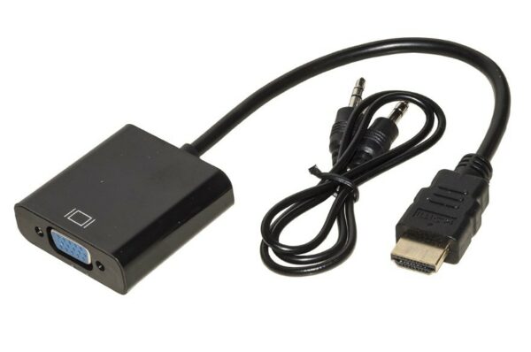 Adattatore Hdmi Tipo A Maschio A Vga Femmina Con Presa Audio Stereo 3,5 Mm