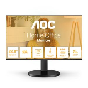 Aoc Monitor 23,8 Led Ips Fhd 16:9 250 Cdm, 100Hz, Usb-C Dock, Hdmi, Multimediale