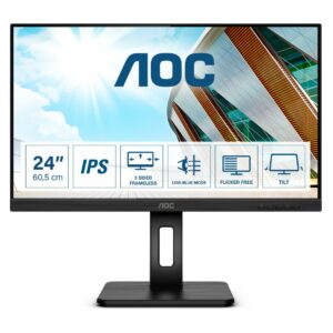 Aoc Monitor 23,8 Led Ips Qhd 16:9 4Ms 250 Cdm, Pivot, Vga/Dp/Dvi/Hdmi, Multimediale