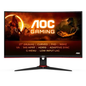 Aoc Monitor 27 16:9 Va Fhd 1Ms 165Hz 250Cdm, Vga/Dp/Hdmi