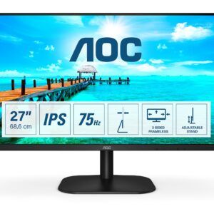 Aoc Monitor 27 Led Ips 16:9 Fhd 4Ms 250 Cdm Vga/Hdmi/Dvi, Multimediale