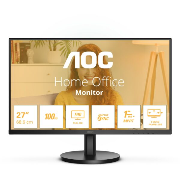 Aoc Monitor 27 Led Ips Fhd 16:9 8Ms 250 Cdm 100Hz, Vga/Hdmi, Multimediale