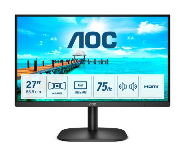 Aoc Monitor 27 Led Va 16:9 Fhd 250 Cdm, Dvi Multimediale  Ts