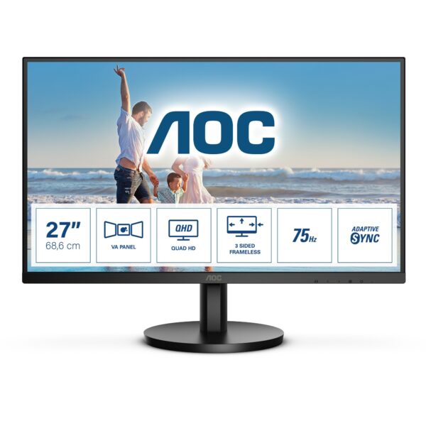 Aoc Monitor 27 Led Va Qhd 16:9, Multimediale