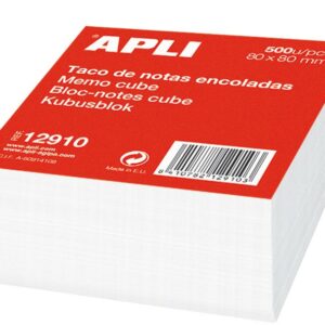 Apli Blocco Note 80x80 - 500 Fogli - Adesivo - Bianco