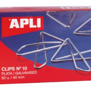 Apli Butterfly Clips Filo Nº 10 (40mm) Finitura Zincata-Argento-Organizza i Tuoi Documenti con Stile-Scatola con 50 Clips