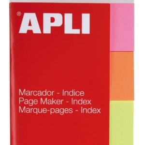 Apli Indici di Carta Adesiva 50x20mm - 4 Colori - 40 Fogli per Colore - Facile da Staccare - Organizza i Tuoi Documenti - Multicolore