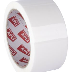 Apli Precinct Basic PP acrilico - 48 mm x 66 m - Resistente all acqua e agli strappi - Facile da tagliare - Bianco