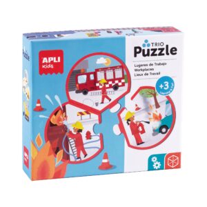 Apli Professioni Associazione Trio Puzzle - 24 Pezzi Tondi Ø 9 cm - 8 Diversi Puzzle da 3 Pezzi - Potere della Visione Spaziale e Capacità Psicomotorie Fini - Stimola la Concentrazione - Colorato