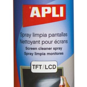 Apli Spray detergente per schermi TFT/LCD - Contenuto 250 ml - Rimuove macchie e polvere - Mantiene gli schermi puliti e privi di batteri