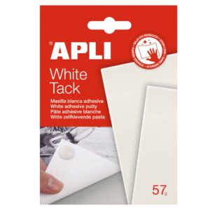 Apli Tack White Putty 57g - Adesivo riutilizzabile - Non lascia residui - Facile da modellare - Bianco