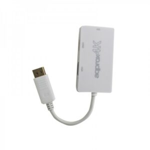 Approx appC37 DisplayPort VGA + HDMI + DVI Bianco