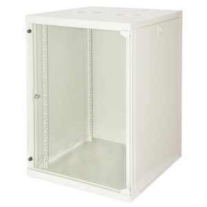 Armadio Rack 19" 15 Unita' Da Muro (A)750X (L)540 X Profondita' 600 Mm. Colore Grigio Chiaro Porta Vetro