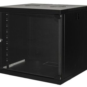 Armadio Rack 19" 9 Unita' Da Muro Per Reti (A)485 X (L)540 X (P) 450 Mm Colore Nero Porta Vetro