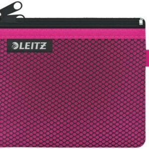 Atuccio piccolo Leitz WOW 2 scomparti - Dimensioni 105x6x140 mm - Lavabile e resistente - Chiusura con cerniera - Colore fucsia