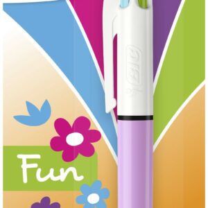 BIC 4 Colori Fun, Penna a Sfera (Punta 1mm), Confezione da 1