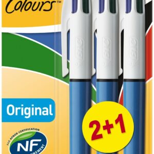 BIC 811909 penna roller Penna retrattile a clip Nero, Blu, Verde, Rosso 3 pz