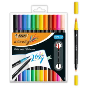 BIC 989695 marcatore Nero, Blu, Marrone, Verde, Azzurro, Verde chiaro, Arancione, Rosa, Porpora, Rosso, Viola, Giallo 12 pz