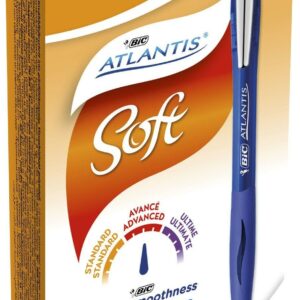 BIC Atlantis Soft Blu Penna a sfera retrattile a clip Medio / 1 pezzo