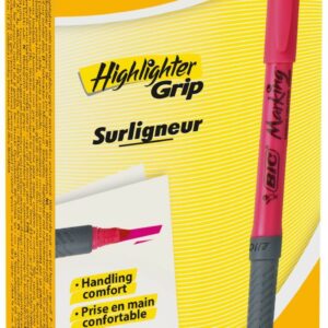 BIC Brite Liner Grip evidenziatore 12 pz Punta smussata Rosso