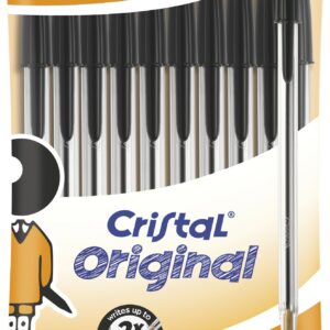 BIC Cristal Original, Penne Nere a Sfera (Punta 1mm), Confezione da 10