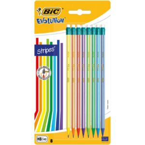 BIC Evolution Stripes HB 8 pz