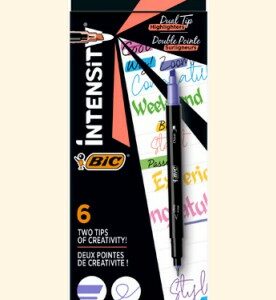 BIC Intensity Dual Tip evidenziatore 6 pz Punta sottile/smussata Blu, Verde, Pesca, Rosa, Viola, Giallo