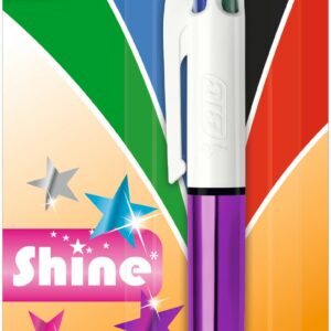 BIC Penna a 4 colori Shine, a Sfera (punta 1mm), confezione da 1 pezzo