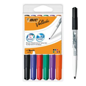 BIC Velleda 1741 evidenziatore 6 pz Tipo di punta Nero, Blu, Verde, Arancione, Porpora, Rosso