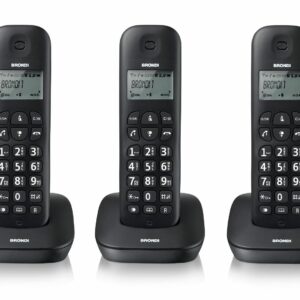 BRONDI TELEFONO CORDLESS DA CASA GALA TRIO BLACK