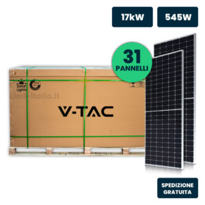 Bancale 17kW (16.9 kW) con 31 Pannelli Solari Fotovoltaici Monocristallini 545W 2279*1134*35mm (SKU 11354)