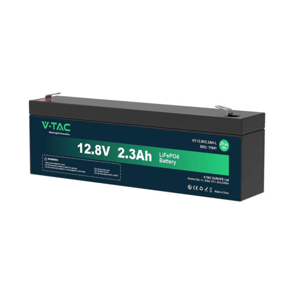 Batteria al Litio 12.8V 2.3Ah per Allarmi, Videosorveglianza, UPS Terminali T2 178*35*60mm IP55