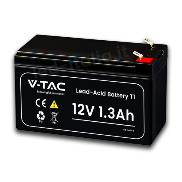 Batteria al Piombo Acido 12V 1.3Ah per Allarmi, Videosorveglianza, UPS Terminali T1 97*43*52mm