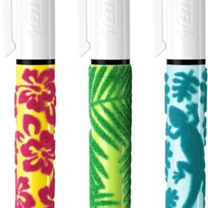 Bic Espositore Velours in 4 Colori da 30 Penne a Sfera Retrattile - Punta Media 1.0 mm - Inchiostro a Base di Olio - Design Jungle