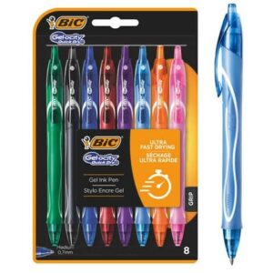 Bic Gel-Ocity Penna a sfera retrattile ad asciugatura rapida - Punta media 0,7 mm - Inchiostro gel - Asciugatura ultra rapida - Non macchia la carta - Colore turchese