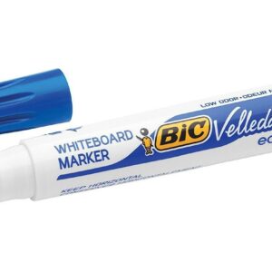 Bic Velleda 1701 ECOlutions Pennarelli Lavagna - Punta Rotonda - Linea 1.5 mm - Inchiostro Base Alcool - Ecologico - Cancellazione Ottimale - Colore Blu