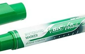 Bic Velleda 1701 ECOlutions Pennarelli Lavagna - Punta Rotonda - Linea 1.5 mm - Inchiostro Base Alcool - Ecologico - Cancellazione Ottimale - Colore Verde