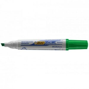 Bic Velleda 1751 ECOlutions Pennarelli per lavagna bianca - Punta a scalpello - Linea tra 3 mm e 5,5 mm - Inchiostro a base di alcol - Ecologico - Cancellazione ottimale - Colore verde