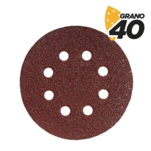 Blim Confezione da 10 Carte Vetrate con Velcro per Levigatrice BL0136 - 125mm - Grana 40 - Formato Circolare