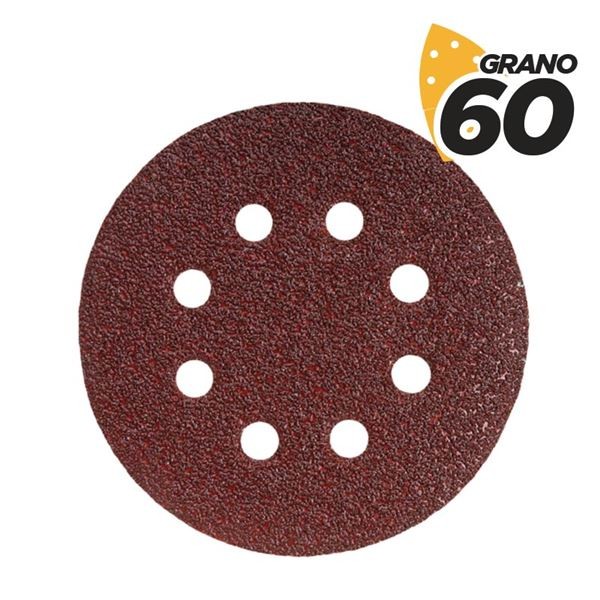 Blim Confezione da 10 Carte Vetrate con Velcro per Levigatrice BL0136 - 125mm - Grana 60 - Formato Circolare