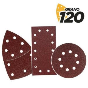 Blim Confezione da 9 Carte Vetrate con Velcro per Levigatrice BL0151 - Grana 120 - 3 Formati