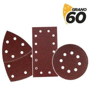 Blim Confezione da 9 Carte Vetrate con Velcro per Levigatrice BL0151 - Grana 60 - 3 Formati