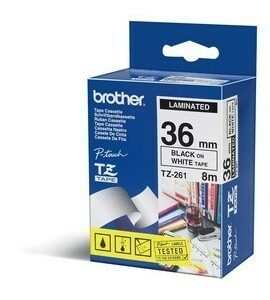 ORIGINALE Brother Nastro Nero su bianco TZe-261 TZ-261 36 mm x 8 m, laminato