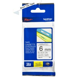 Brother Nastro Laminato Da 6 Mm (8 M) Nero/Bianco