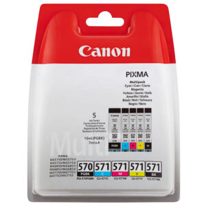 CANON KIT CARTUCCE ORIGINALI PGI-570 CLI-571 MULTIPACK NERO + COLORI 0372C004